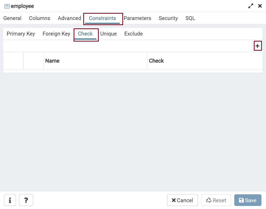 Add Check Constraint