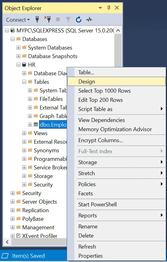 Primary key in SQL Server